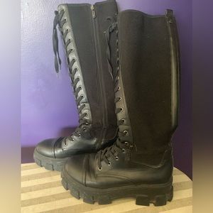 Circus knee high platform boots